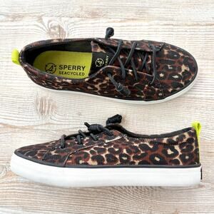 Sperry Crest Vibe Seacycled Cheetah Print Slip‎ On Sneaker | Size 8.5